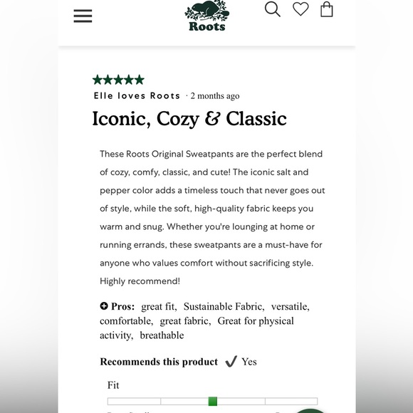 Roots sweatshirt and sweatpant set size small LNWOT - Picture 6 of 12